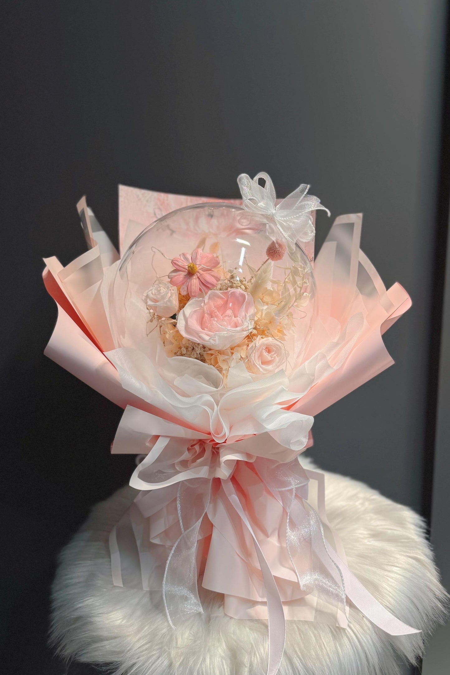 Pink in Acrylic Ball (Preserved)