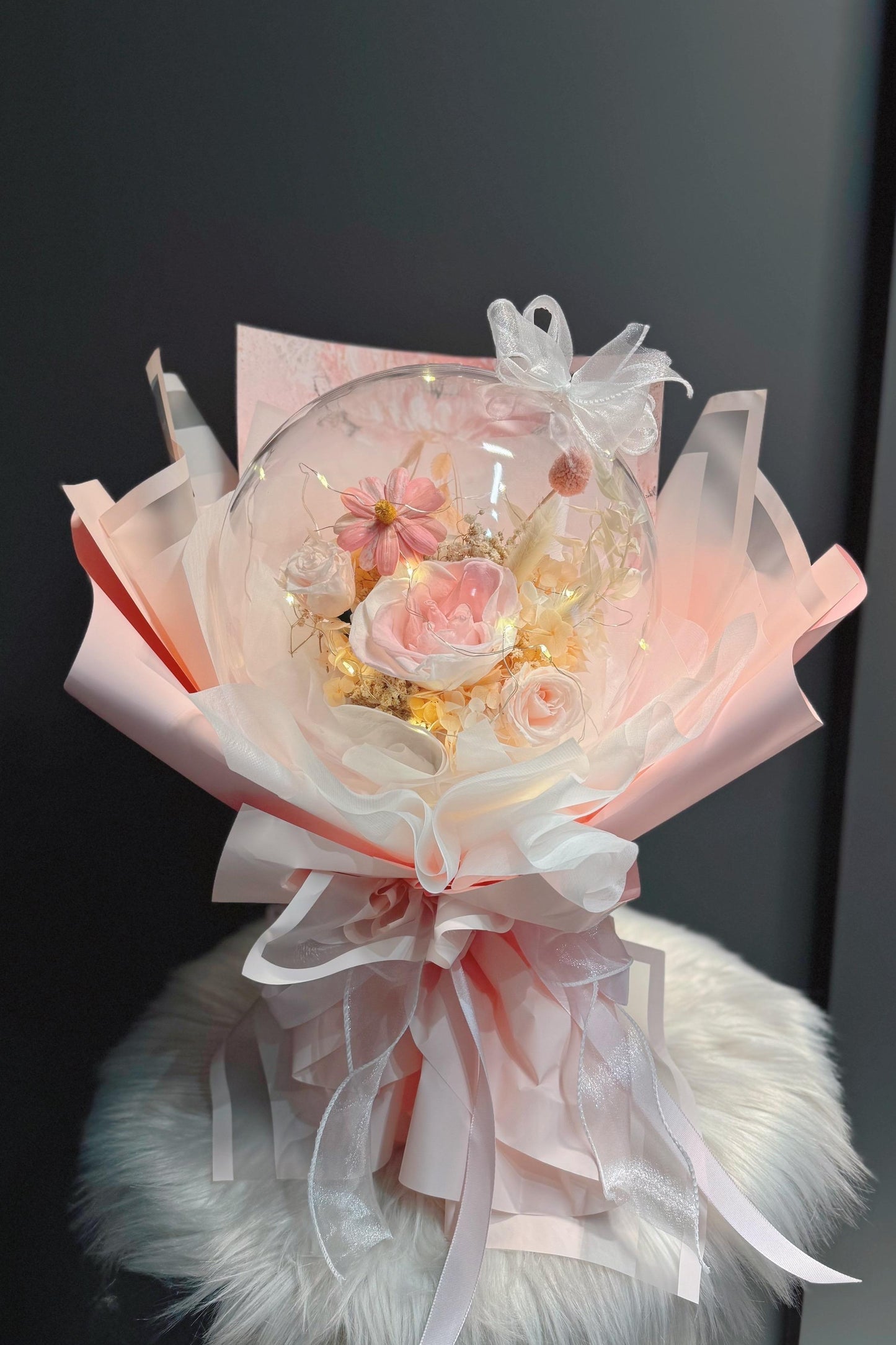 Pink in Acrylic Ball (Preserved)