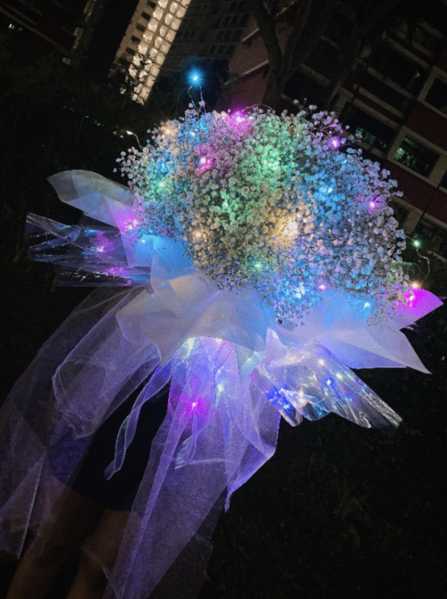 BabyBreath In Led Bouquet (Fresh)